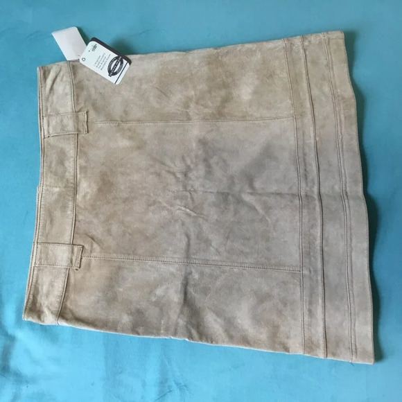 Skotts Suede Skirt Womens Natural  Leather A Line size 12 - Picture 2 of 9